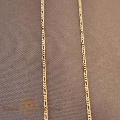 Lantisor subtire unisex placat cu aur 18K, model 3 cu 1, 45 cm foto