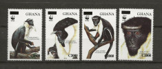 GHANA 2006 WWF FAUNA PROTEJATA MAIMUTE - SUPRATIPAR COTA MICHEL 120 EURO foto