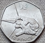 50 pence 2011 Marea Britanie, Archery, 2012 Summer Olympics, London, km#1167, Europa