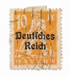 Germania - Marci postale din Bavaria cu supratipar "Deutsches Reich", 1920 - 10 Pfg, obliterat