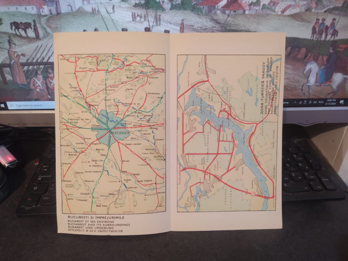 București și &icirc;mprejurimile, Zona turistică Snagov, hartă color circa 1970, 109