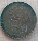 (A600) MONEDA DIN ARGINT SUEDIA - 1 KRONA 1964, LIT. U, REGELE GUSTAF VI ADOLF, Europa