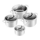 Cumpara ieftin Set 4 vase de gatit ETA Honeycomb 1929 90000, otel inoxidabil, suprafata speciala antiaderenta foarte rezistenta la zgarieturi, inductie