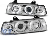 Set de faruri de tuning cu ochi de &icirc;nger halogeni, potrivit pentru BMW 3 E36 12.1990-08.1999 coupe/cabriolet, stanga si dreapta Performance AutoTuning