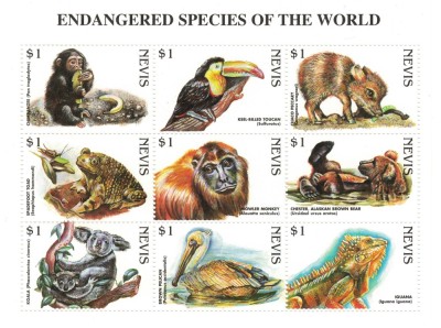 NEVIS 1998 - Specii amenintate cu disparitia / colita MNH foto