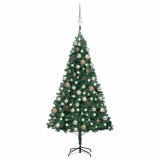 Brad Craciun pre-iluminat cu set globuri, verde, 180 cm, PVC