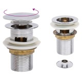 vidaXL Ventil scurgere push, funcție de preaplin, crom, 6,4x6,4x9,1 cm