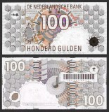 OLANDA █ bancnota █ 100 Gulden █ 1992 █ P-101 █ UNC █ necirculata