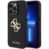 Guess Husa Perforated 4G Glitter Metal Logo iPhone 15 Pro Negru