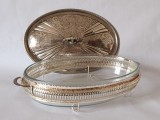 Centru de masa Mayell Ep On Steel, cu bol de sticlă &bdquo;PYREX de Corning 345 N&rdquo;, (Un bol care ținea m&acirc;ncarea caldă) 35,4cm, Fructiere