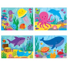 Set 4 puzzle-uri - Oceanul vesel (2,3,4,5 piese) PlayLearn Toys