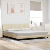 VidaXL Cadru de pat fără saltea, Hanko, crem, 200x200 cm, textil 3310487