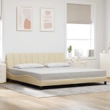 vidaXL Cadru de pat fără saltea, crem, 200x200 cm, textil