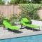 vidaXL Șezlong pliabil cu pernă 2 pcs Verde 56 x 190 x 81cm țesătură 42003138