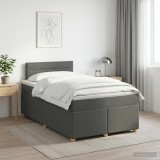 Cumpara ieftin Pat boxspring cu saltea Gri inchis 120 x 200 cm Tesatura