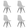 Set 4 scaune stil scandinav, Artool, Osaka, PP, lemn, gri si negru, 46x54x81 cm, Leobert