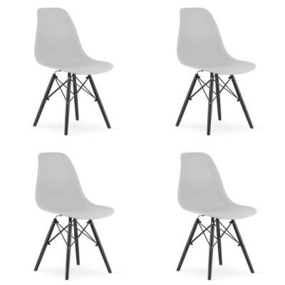Scaune stil scandinav, set 4 buc, Artool, Osaka, PP, lemn, gri si negru, 46x54x81 cm GartenVIP DiyLine foto