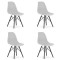 Set 4 scaune stil scandinav, Artool, Osaka, PP, lemn, gri si negru, 46x54x81 cm