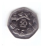 Moneda Marea Britanie 50 pence 1973, comemorativa, intrarea in EEC, Europa, Cupru-Nichel