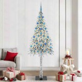 vidaXL Brad de Crăciun cu 300 LED cu suport Alb 210 cm PE și Oțel 3396249