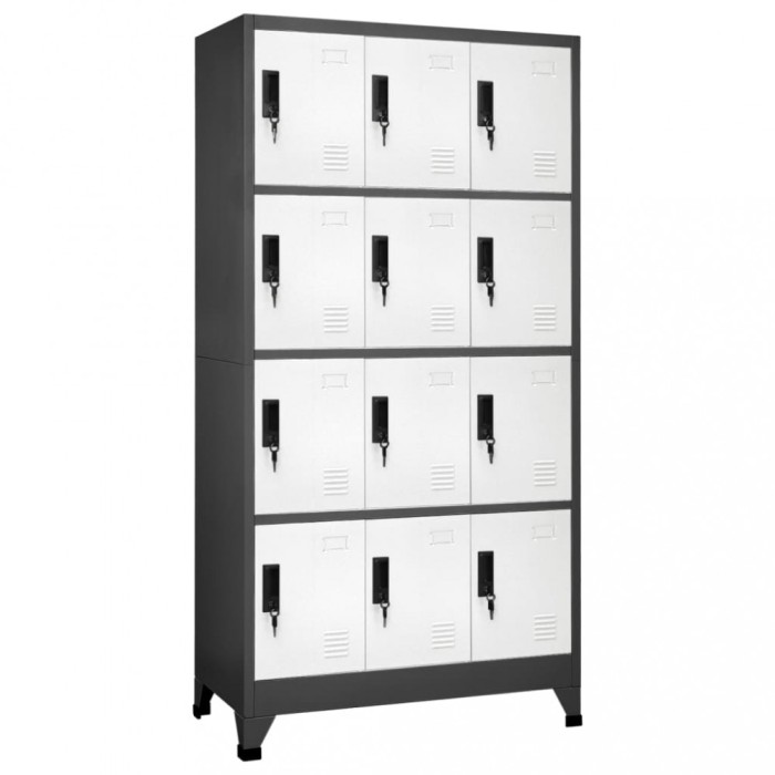 vidaXL Fișet, antracit și alb, 90x45x180 cm, oțel 339816