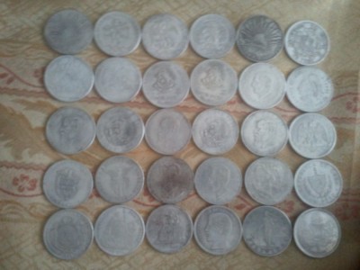 Lot 25monede din nichel,diametrul40mm,Mexic,Guatemala,Peru,Cuba,Filipine,Ecuador foto