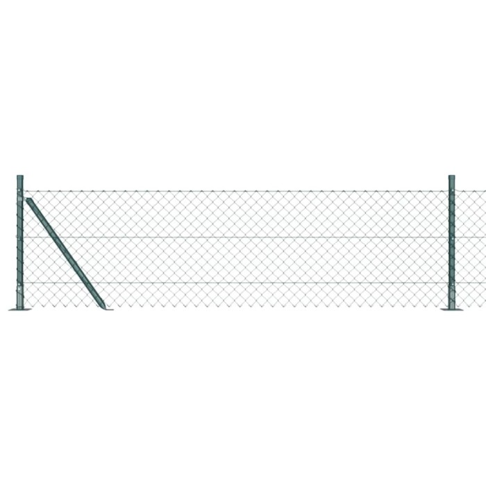 vidaXL &Icirc;mprejmuire din plasă cu st&acirc;lpi Verde 0.4 x 10 m Oțel