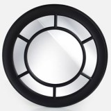 Oglindă Rotundă cu Design Radial &icirc;n Nuanță Negru, CMCLASS