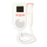 Monitor Fetal Doppler RedLine, 140 &times; 35 &times; 108 mm, 0.8 W, 2 x 1.5 V, difuzor incorporat, micro USB, Alb/Roz