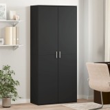 VidaXL Dulap &icirc;nalt, negru, 80x35x180 cm, lemn prelucrat