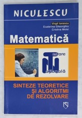 MATEMATICA , SINTEZE TEORETICE SI ALGORITMI DE REZOLVARE de VIRGIL IONESCU ....CRISTINA MOISI , 2006 foto
