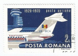 Romania, LP 722/1970, 50 de ani de aviatie civila in Romania, eroare 4, obl., Stampilat