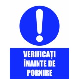 Panou Verificati Inainte de Pornire - 20x30 cm