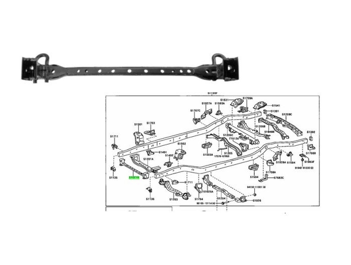 Trager inferior, panou central fata TOYOTA FJ CRUISER, 02.2006-