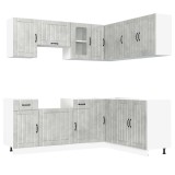 Cumpara ieftin Set dulapuri de bucatarie 11 piese &bdquo;Kalmar&rdquo; gri beton Lemn