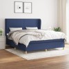 VidaXL Pat box spring cu saltea, albastru, 180x200 cm, material textil 3128387