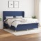 vidaXL Pat box spring cu saltea, albastru, 180x200 cm, material textil 3128387