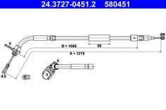 ATE 24.3727-0451.2 Cablu, frana de parcare