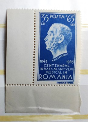 1944 - CENTENARUL INVATAMANTULUI MEDICAL DR. N. KRETZULESCU - LP 162 serie MNH** foto