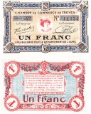 Franta Troyes 1 Franc 1926, Cu filigram complet, UNC - Bancnota rara