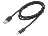 Cablu USB 3.0/3.1 USB-A la USB-C 1m Negru 5Gbps