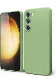 Husa silicon antisoc cu microfibra interior pentru Samsung Galaxy S23 Verde