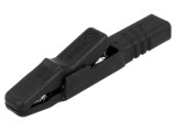 Bornă crocodil 25A neagră 9,5mm