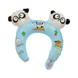 Balon din folie metalizata, flippy, tip coronita cu urechi, model panda mirat, ambalaj individual, pai inclus, umflare cu aer sau heliu, 30 x 27 cm, b