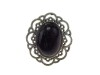 Inel reglabil aliaj floare cu Piatra Soarelui albastra 18x13mm, inel fashion damă, cadou bijuterie