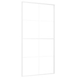 Cumpara ieftin Usa glisanta, alb, 102,5x205 cm, sticla mata ESG si aluminiu