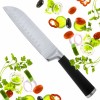 Cutit japonez de bucatarie model Santoku, Koken, otel inoxidabil, maner soft-touch, versatil in utilizare, 20 cm