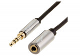 Cablu audio prelungitor Jack de 3.5 mm Amazon Basics, masculin la feminin, 7.6 m, negru - RESIGILAT