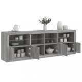 VidaXL Dulap cu lumini LED, gri sonoma, 202x37x67 cm