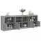 Dulap cu lumini LED, gri sonoma, 202x37x67 cm